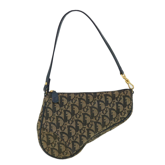 Christian Dior Trotter Canvas Saddle Pouch Pouch Blue Auth 35645 - Picture 13 of 16